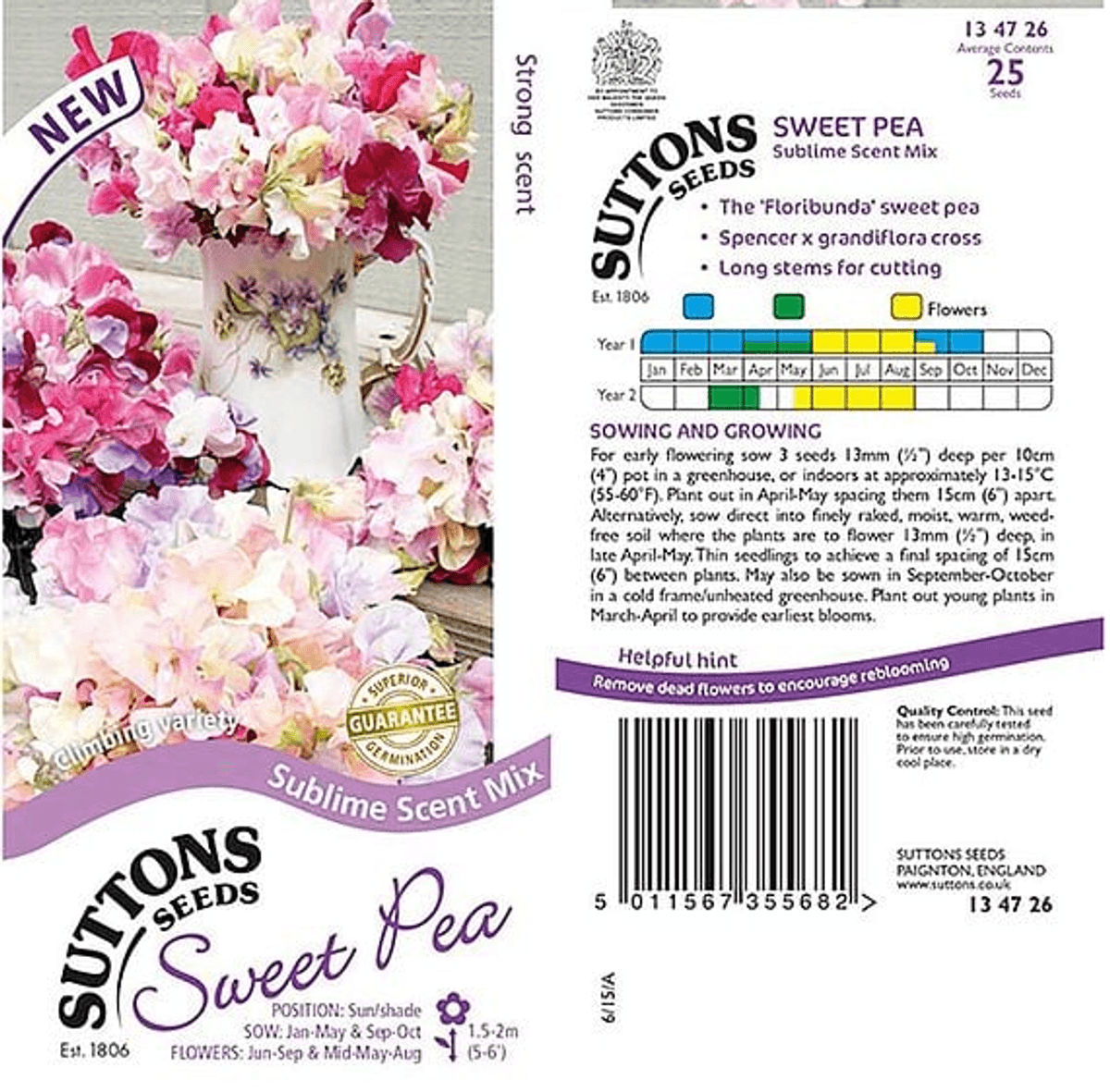Lathyrus odoratus Sublime Scent Mix. Blomsterert -Frø-